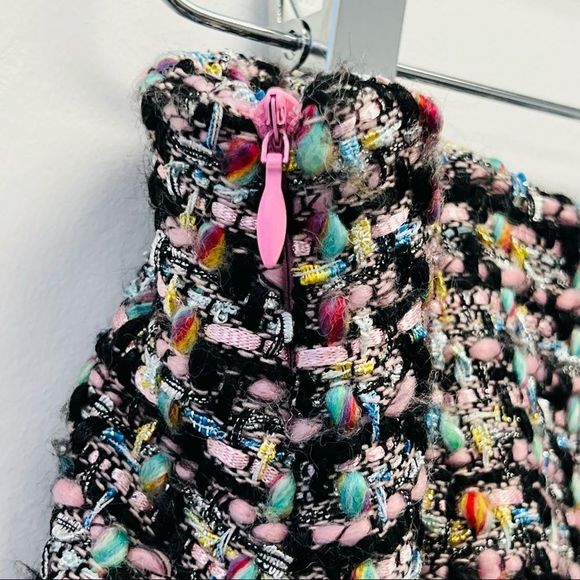 Lea & Viola Tweed Skater Mini Skirt, Size Large Pink Multi - Picture 6 of 13